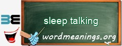 WordMeaning blackboard for sleep talking